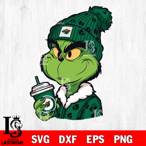 Boujee grinch Minnesota Wild svg dxf eps png file, Digital Download , Instant Download