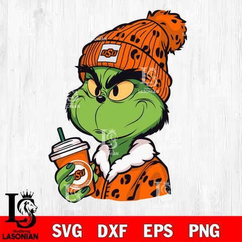 Boujee grinch OKLAHOMA STATE COWBOYS svg eps dxf png file, Digital Download