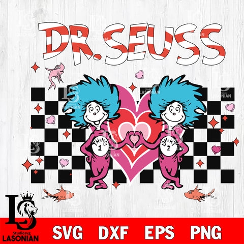Thing 1 Thing 2 ,Dr seuss Valentine svg , dxf, eps ,png file, digital download,Instant Download