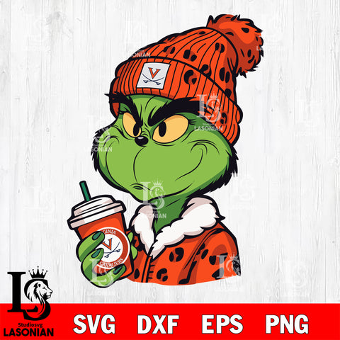 Boujee grinch VIRGINIA CAVALIERS svg eps dxf png file, Digital Download