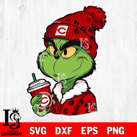 Boujee grinch Cincinnati Reds svg eps dxf png file, Digital Download, Instant Download
