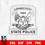 Connecticut State Police Badge svg eps png dxf file ,Logo Police black and white Digital Download, Instant Download