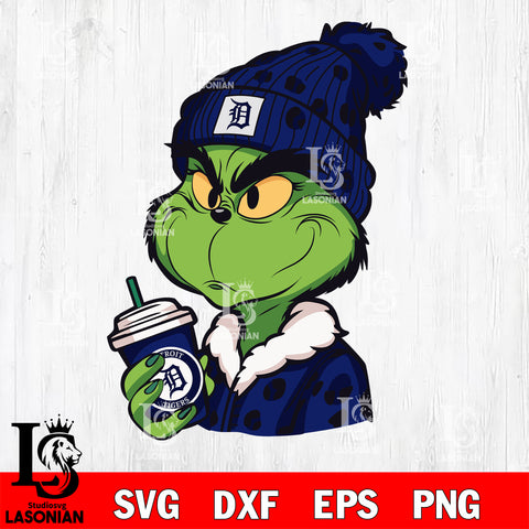 Boujee grinch Detroit Tigers svg eps dxf png file, Digital Download, Instant Download