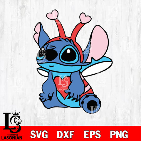 Stitch valentine svg eps dxf png file, Digital Download,Instant Download