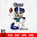 Los Angeles Rams Mickey Mouse And Friends svg, NFL svg eps dxf png file, Digital Download , Instant Download