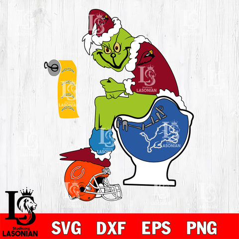 Grinch Football Theme Toilet svg, NFL svg eps dxf png file, Digital Download , Instant Download