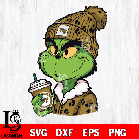 Boujee grinch WAKE FOREST DEMON DEACONS svg eps dxf png file, Digital Download