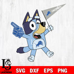 Detroit Lions bluey svg eps dxf png file, Digital Download , Instant Download