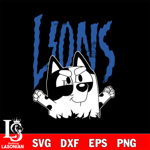 Bluey Detroit Lions svg, muffin nfl svg eps dxf png file, Digital Download , Instant Download