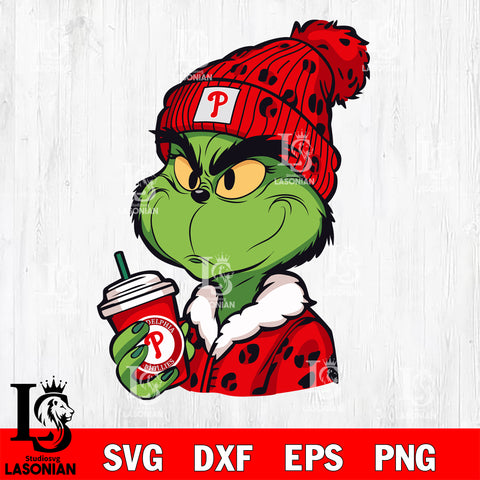 Boujee grinch Philadelphia Phillies svg eps dxf png file, Digital Download, Instant Download