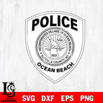 Ocean Beach Police Badge svg eps png dxf file ,Logo Police black and white Digital Download, Instant Download