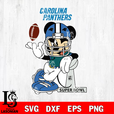 Carolina Panthers Mickey Mouse And Friends svg, NFL svg eps dxf png file, Digital Download , Instant Download