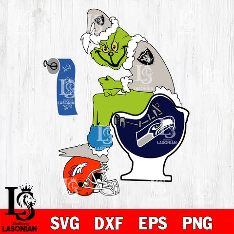 Grinch Football Theme Toilet svg, NFL svg eps dxf png file, Digital Download , Instant Download