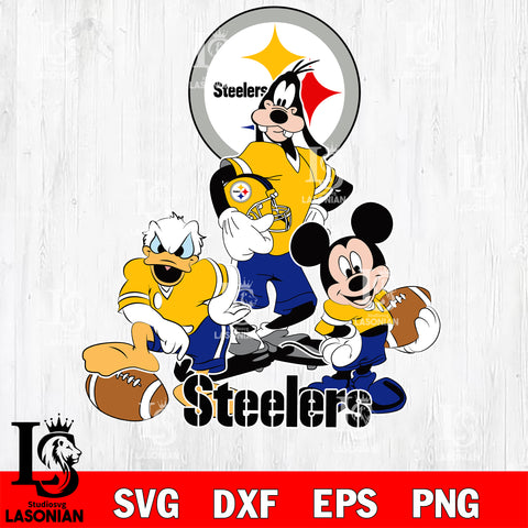 Pittsburgh Steelers Mickey Mouse And Friends svg, NFL svg eps dxf png file, Digital Download , Instant Download