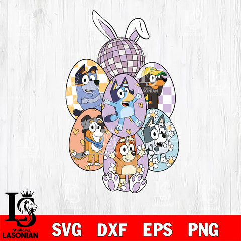 Easter bluey svg, bluey bingo Svg eps dxf png file, Digital Download, Instant Download