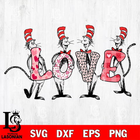 Love Dr seuss svg, Dr seuss valentine svg eps dxf png file, digital download