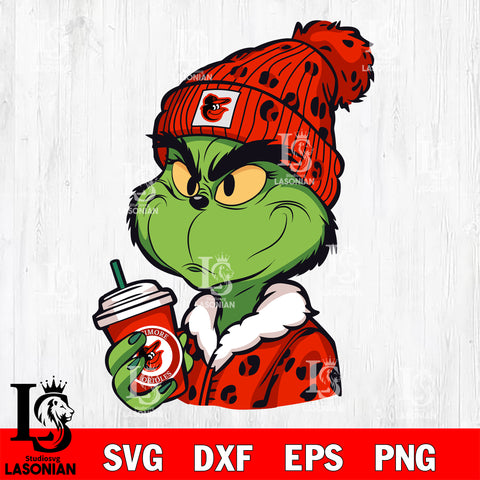 Boujee grinch Baltimore Orioles svg eps dxf png file, Digital Download, Instant Download