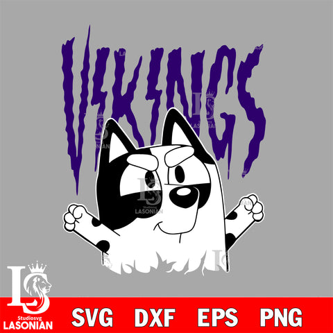 Bluey Minnesota Vikings  svg, muffin nfl svg eps dxf png file, Digital Download , Instant Download