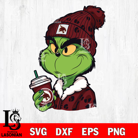 Boujee grinch TEXAS STATE BOBCATS svg eps dxf png file, Digital Download