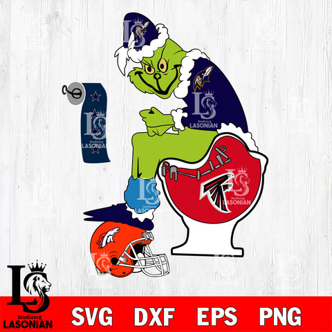Grinch Football Theme Toilet svg, NFL svg eps dxf png file, Digital Download , Instant Download