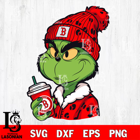 Boujee grinch Boston Red Sox svg eps dxf png file, Digital Download, Instant Download