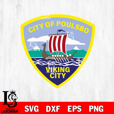 City of Poulsbo Viking city badge svg eps png dxf file , Digital Download, Instant Download