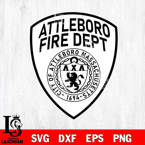 Attleboro Fire Dept badge, city of attleboro massachusetts svg eps png dxf file ,Logo Police black and white Digital Download, Instant Download