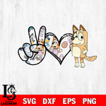 Peace love bluey svg, bluey svg, bluey bingo Svg eps dxf png file, Digital Download, Instant Download