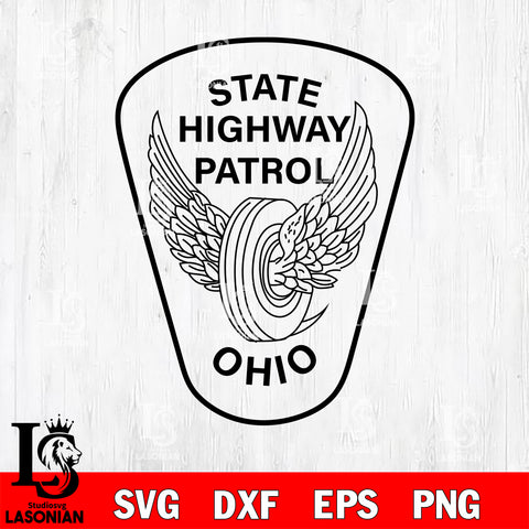 Ohio State Highway Patrol badge svg eps png dxf file ,Logo Police black and white Digital Download, Instant Download