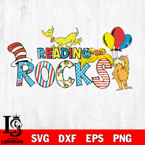 Reading Rocks svg, Dr seuss svg eps dxf png file, Digital Download,Instant Download
