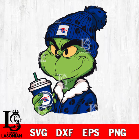 Boujee grinch LOUISIANA TECH BULLDOGS svg eps dxf png file, Digital Download