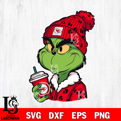 Boujee grinch NFL Kansas City Chiefs svg eps dxf png file, digital download , Instant Download