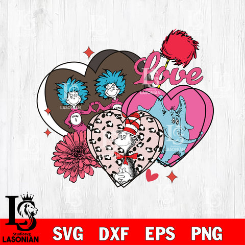 Love, Dr seuss Valentine svg , dxf, eps ,png file, digital download,Instant Download