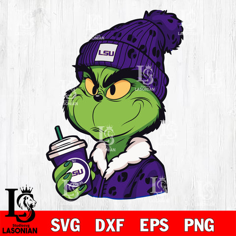 Boujee grinch LSU TIGERS svg eps dxf png file, Digital Download