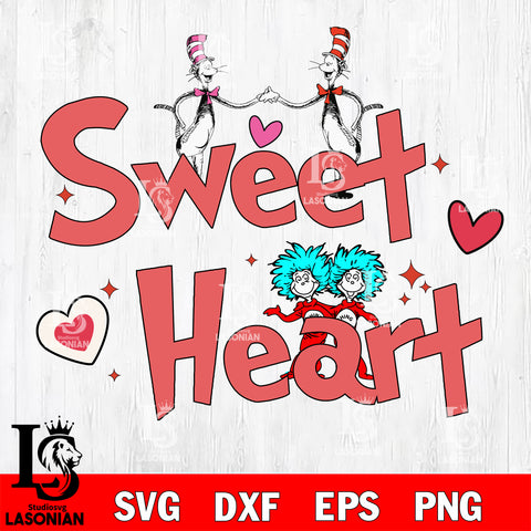 Dr seuss Valentine svg, Sweet Heart svg , dxf, eps ,png file, digital download,Instant Download