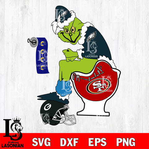 Grinch Football Theme Toilet svg, NFL svg eps dxf png file, Digital Download , Instant Download