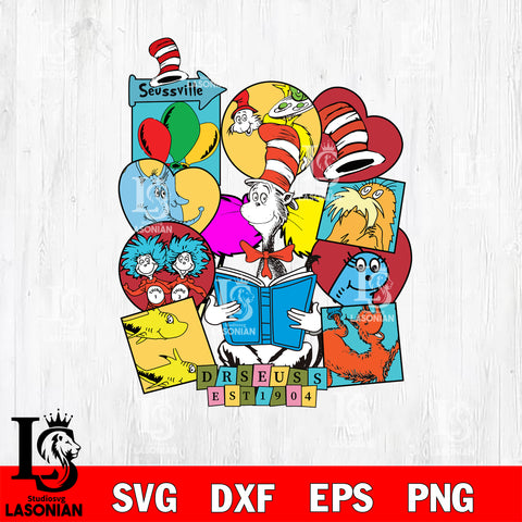 Dr seuss est 1904 svg, Dr seuss svg eps dxf png file, Digital Download,Instant Download