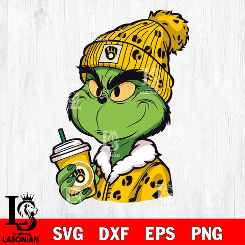 Boujee grinch Milwaukee Brewers svg eps dxf png file, Digital Download, Instant Download