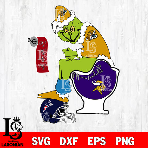 Grinch Football Theme Toilet svg, NFL svg eps dxf png file, Digital Download , Instant Download