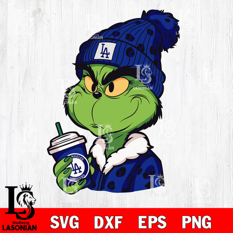 Boujee grinch Los Angeles Dodgers svg eps dxf png file, Digital Download, Instant Download