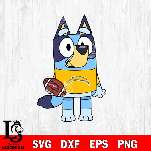 Bluey Los Angeles Chargers svg eps dxf png file, Digital Download , Instant Download