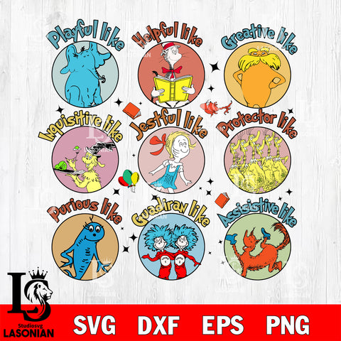 playful like helpful like svg, Dr seuss svg eps dxf png file, Digital Download,Instant Download