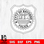 City of Bayonne Police badge svg eps png dxf file ,Logo Police black and white Digital Download, Instant Download