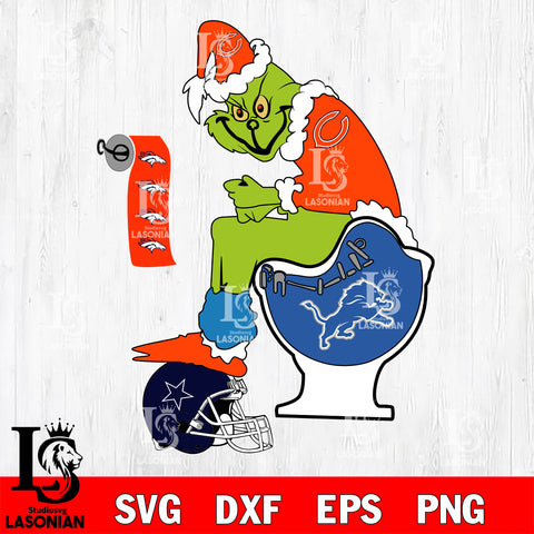 Grinch Football Theme Toilet svg, NFL svg eps dxf png file, Digital Download , Instant Download
