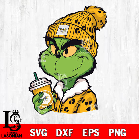 Boujee grinch Nashville Predators svg dxf eps png file, Digital Download , Instant Download