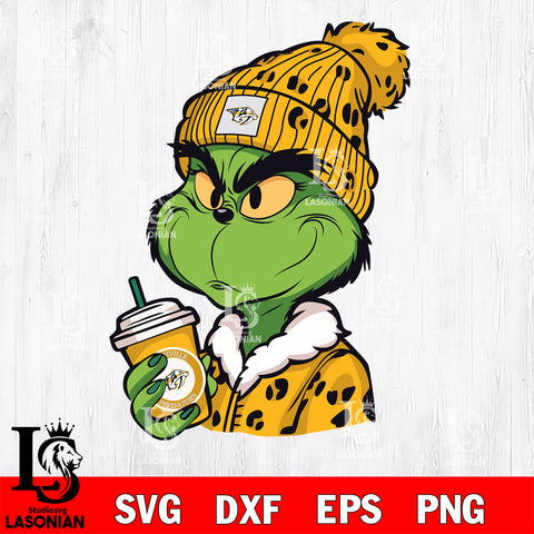Boujee grinch Nashville Predators svg dxf eps png file, Digital Download , Instant Download