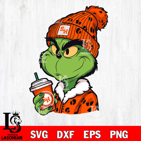 Boujee grinch SAM HOUSTON BEARKATS svg eps dxf png file, Digital Download