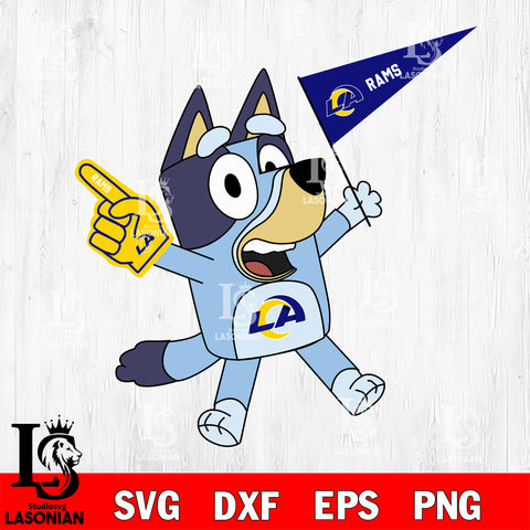 Los Angeles Rams bluey svg eps dxf png file, Digital Download , Instant Download