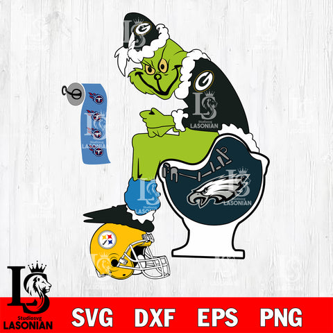 Grinch Football Theme Toilet svg, NFL svg eps dxf png file, Digital Download , Instant Download