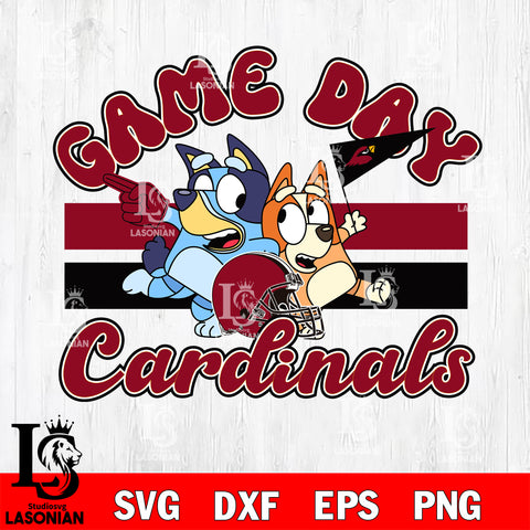 Game day Arizona Cardinals bluey svg eps dxf png file, Digital Download , Instant Download